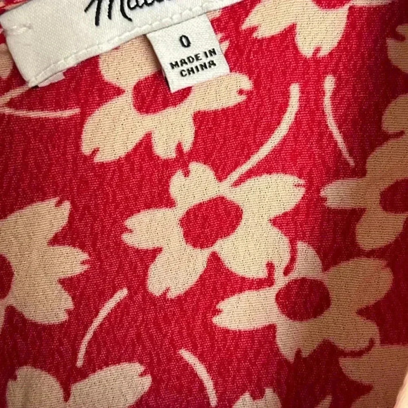 ♠️Madewell wrap-front romper red mini dasiy size 0 - Picture 4 of 5
